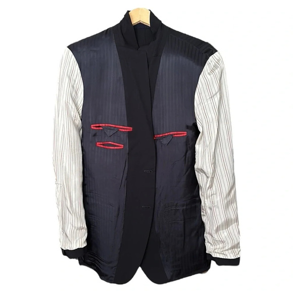 HUGO BOSS Aamon Hago Navy Blue Wool Career Blazer Sport Coat Red Label Size 42L - Picture 11 of 16